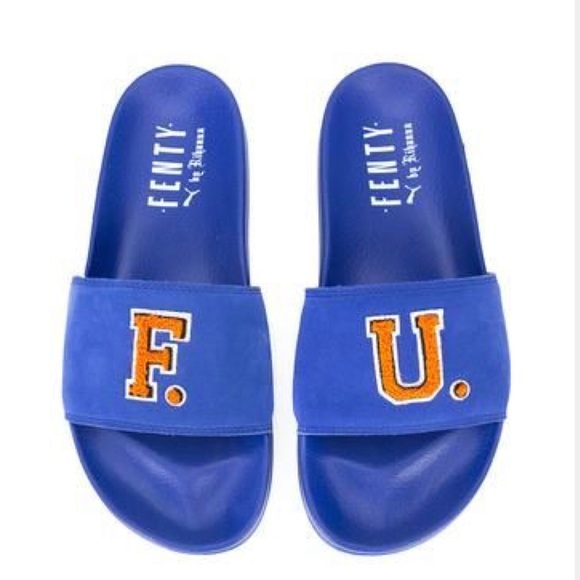 fenty blue slides